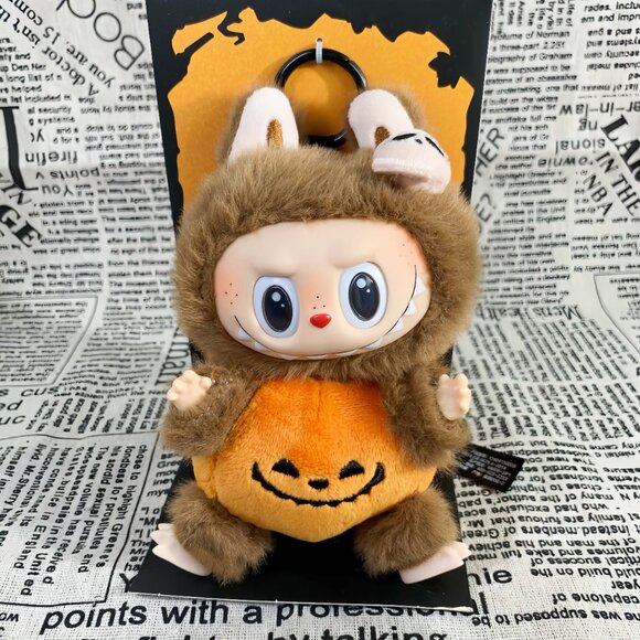 Labubu Happy Halloween Party Series-Sitting Pumpkin Vinyl Plush Pendant - Picture 2 of 6